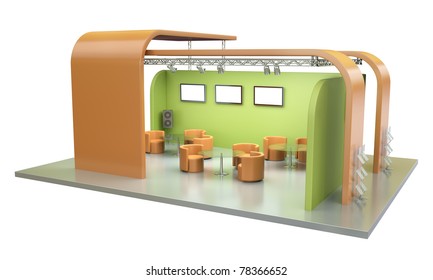 Empty trade exhibition stand. 3D render.
