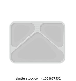 Empty Tv Dinner Tray. Clipart Image Isolated On White Background