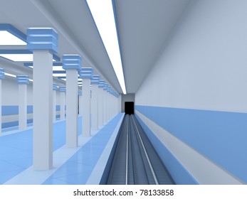 An empty underground platform