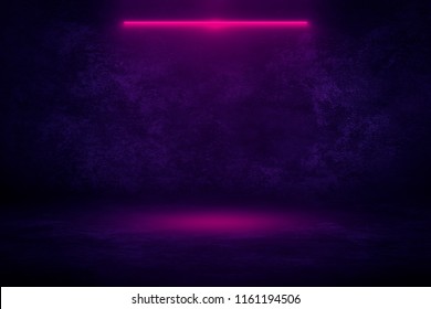 Empty Wall Background, Basement, Neon Light