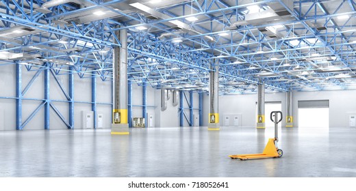 Empty warehouse. 3d illustration