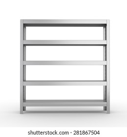 Empty Warehouse Rack Or Shelf From Front View