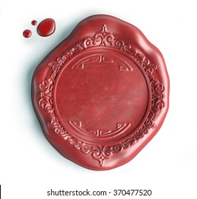 empty wax seal isolated on white