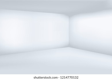 Empty White 3d Modern Room With Space Clean Corner Illustration