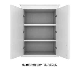 empty white cupboard