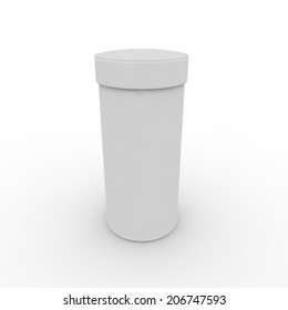 Empty White Cylindrical Box On The Isolated Background