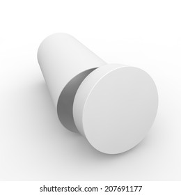 Empty White Cylindrical Box On The Isolated Background