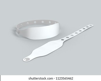 Empty White Event Wristband Mockup 3D Illustration