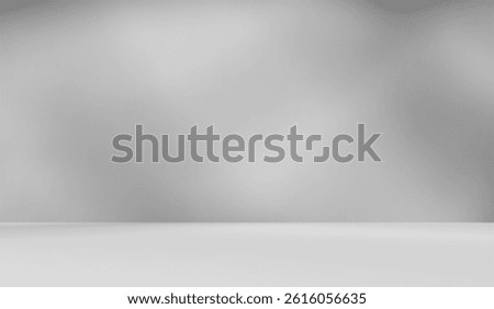Empty white gray room studio with leaves shadow overlay effect for product presentation display. Cosmetic beauty fashion showroom. Morning sunlight through the window. 