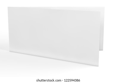 Empty White Horizontal Greeting Card In 3D