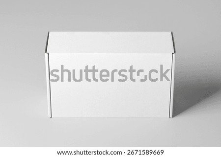 empty white Paper mailing box Cardboard box isolated on white background 