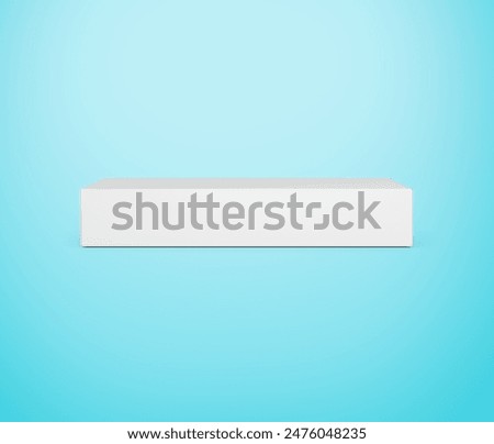 Empty White Rectangular Cardboard Box Mock Up Design Isolated On Blue Background 3D Illustration