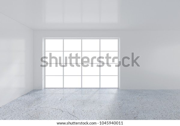 Empty White Room Large Stained Glass Stock Illustration 1045940011