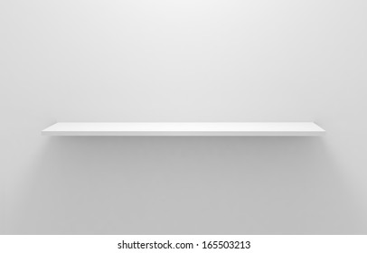 Empty White Shelves