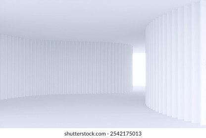 Empty  white space interior with sunlight and shadow, 3d rendering