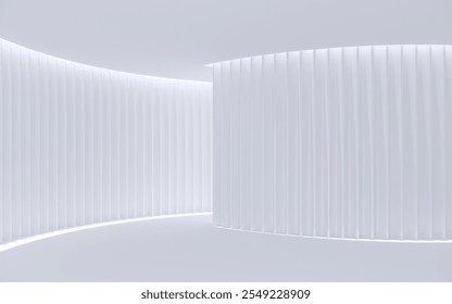 Empty  white space interior with sunlight and shadow, 3d rendering