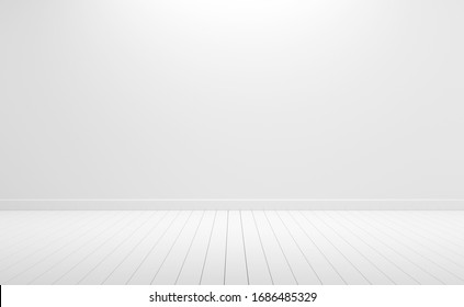 empty white wall background. 3d rendering.