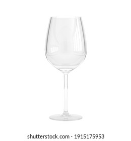 Empty Wine Glass. 3d Rendering Illustration Isolated On White Background