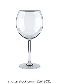 Empty Wine Glass Isolated On White Background