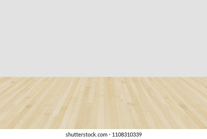 Empty wood timber top floor table or counter isolated on white background for display of product 3D Rendering illustration - Shutterstock ID 1108310339