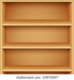 Empty Wooden Shelves Vector Cartoon Illustration Stock Vector (Royalty ...