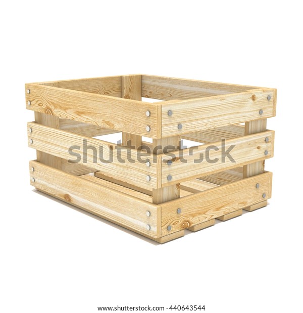 木箱を空にする 側面図 白い背景に3dレンダリングイラスト のイラスト素材