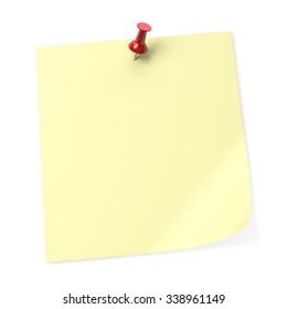 Empty Yellow Sticky Note Red Push Stock Illustration 338961149 ...