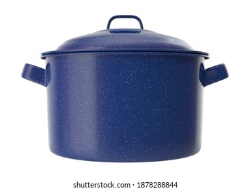 Enameled Dutch Oven With Lid 3D Illustration On White Background