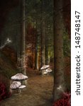 Enchanted pathway in the fairies forest