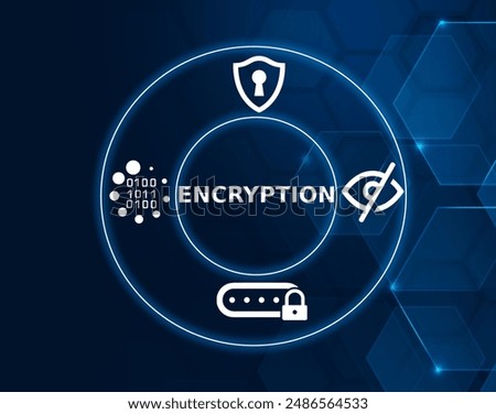 Encryption technology concept. Encryption is a way of scrambling data so that only authorized parties can understand the information. 