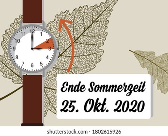 End of Summertime (written in German: Ende Sommerzeit 25. Oktober 2020) - Powered by Shutterstock