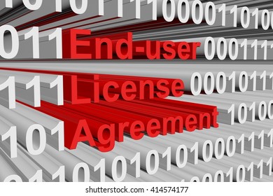 End User License Agreement In The Form Of Binary Code, 3D Illustration