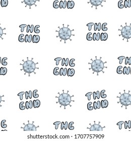 The end and virus seamless texture white back