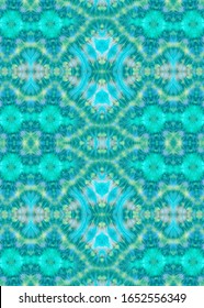 Endless Brasilian Tiles. Minty Green Rose Grunge Ink Splash. Breeze Color Bohemian Hand Dye. Coral Ocean Blue Repeated Mexican Ceramic. Blueish Green Pink Tie Dye Effect. 