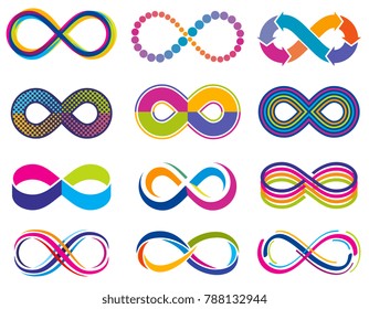 Endless mobius loop infinity concept symbols. Eternity icons. Loop icon eternity, illustration of infinity symbol