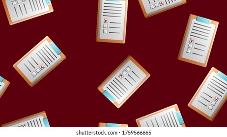 Endless seamless pattern of medical scientific medical objects paper records of medical records on a red background. illustration. - Shutterstock ID 1759566665