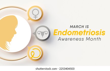 Endometriosis awareness month is observed every year in March, is a painful condition where endometrial tissue grows outside the uterus. 3D Rendering - Powered by Shutterstock