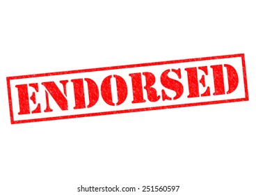 ENDORSED red Rubber Stamp over a white background.