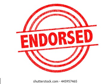 ENDORSED Rubber Stamp over a white background.