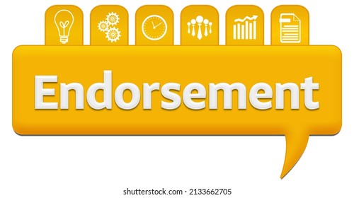 Endorsement text written over yellow background.
