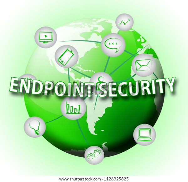 Endpoint Security Safe System Shows Safeguard Stock Illustration