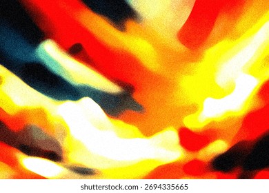 Energetic abstract artwork featuring bold swirls of yellow, orange, and red, creating a dynamic, fiery visual effect with expressive brushstrokes.
