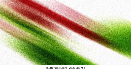 Energetic background composition showing sharp diagonal lines with blended red and green tones. Distressed texture effect adds artistic flair to this vibrant and modern digital graphic.