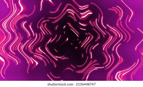 Energetic Neon Light With Vanishing Point And Waves, Web Design With Digital Design. Background, Subtle Color. Futuristic Design For Merchandising, Event And Ads