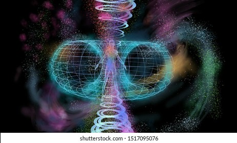 Energy Aura Of Man Spiral Flow Of Energy Design Print Illustration 3D Render 3d Rendering