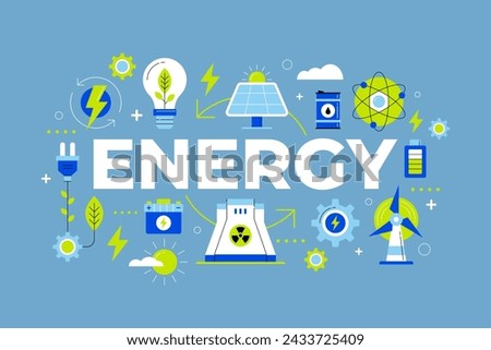 Energy background in flat design