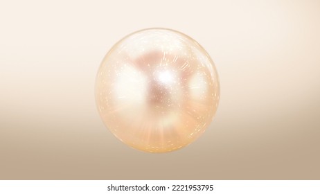 Energy Ball Orb Motion Graphic. Yellow Color Sphere With Swirling Smoke Effect Within. Energy And Plasma Dancing Around Glass Container. 3D Render, 4K 