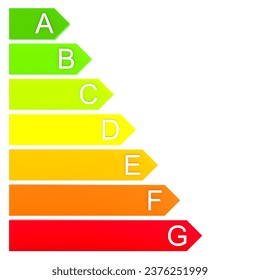 energy classification with arrow bars. 3d render