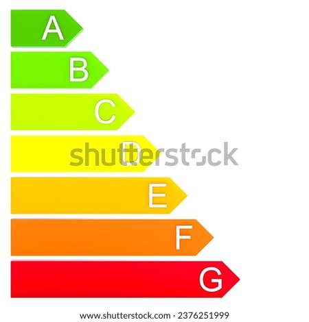 energy classification with arrow bars. 3d render