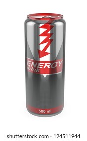 Energy Drink Can On White Background